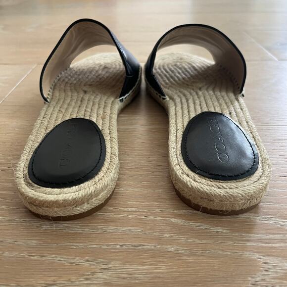 Coach Genuine Black Leather Cailin Espadrille Sandals Shoes in Ladies Size 8.5 - Picture 5 of 10